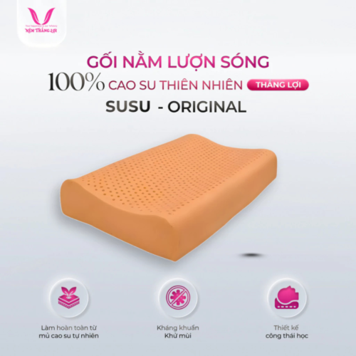 GỐI NẰM LƯỢNG SÓNG CAO SU THIÊN NHIÊN THẮNG LỢI