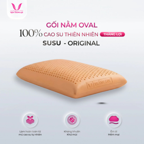 GỐI NẰM OVAL CAO SU THIÊN NHIÊN THẮNG LỢI